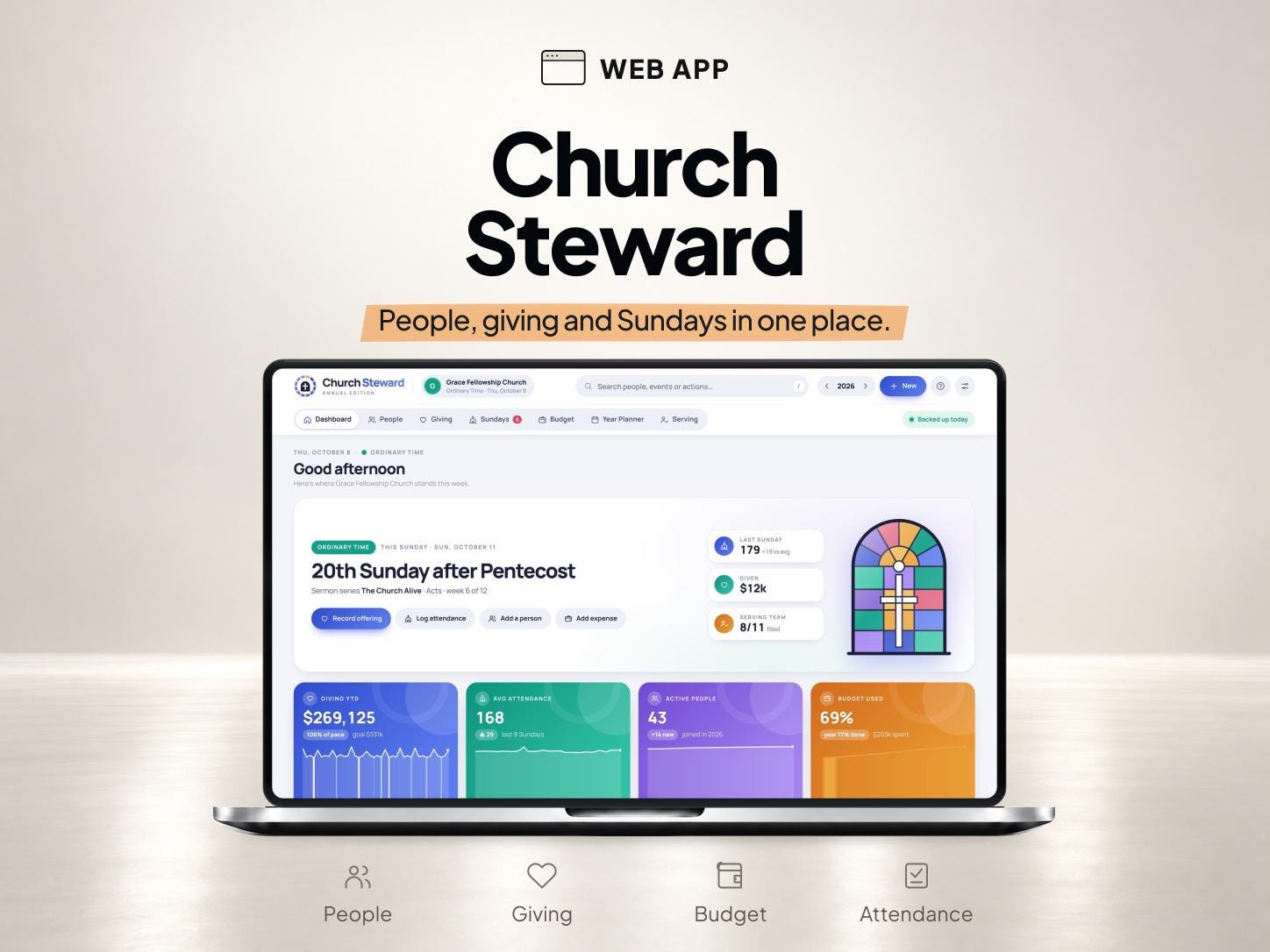 Church Management Software with Tithe, Donation and Budget Tracking — SheetChief product preview