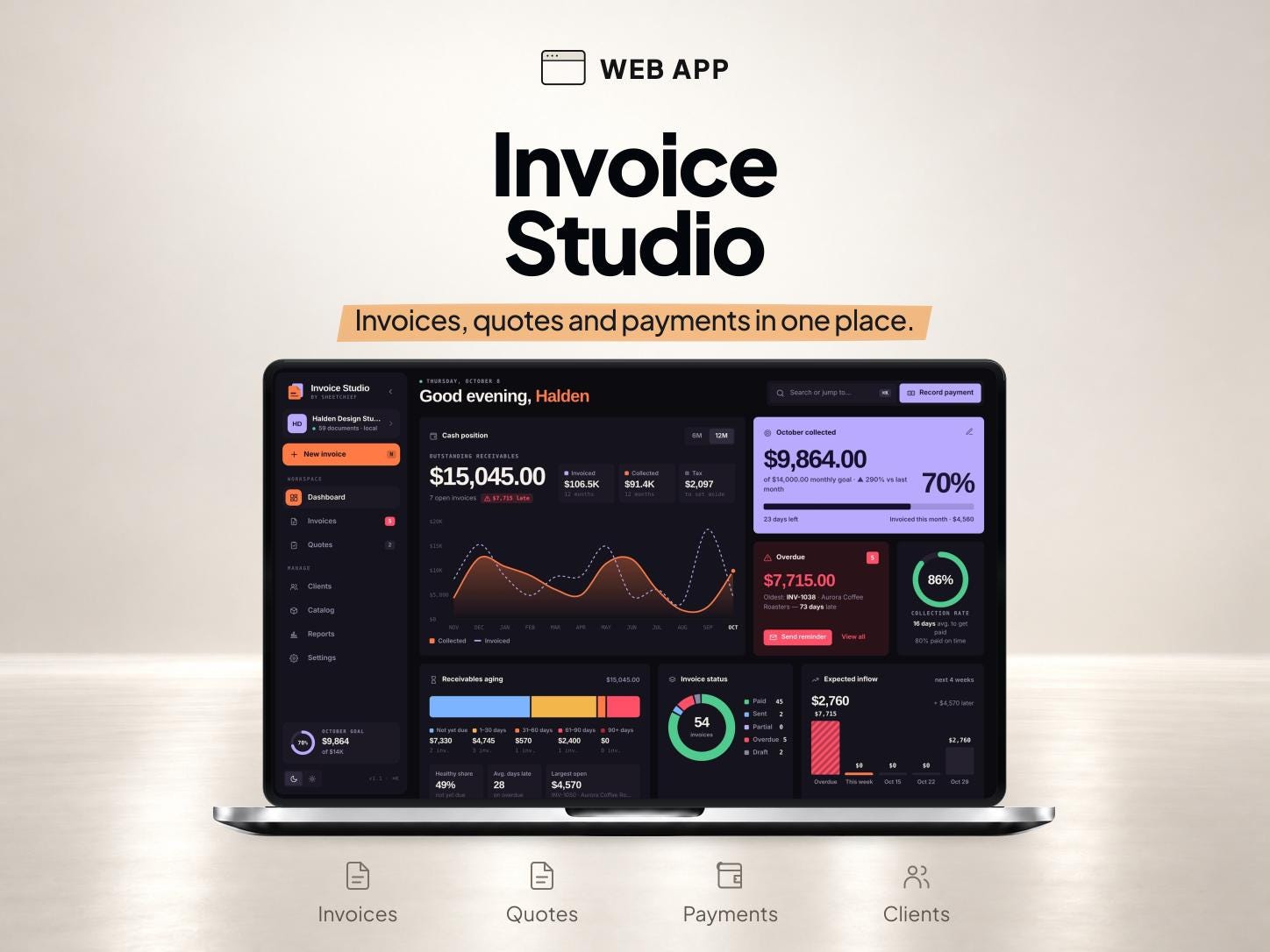 Invoice Template and Generator App for Small Business Billing — SheetChief product preview
